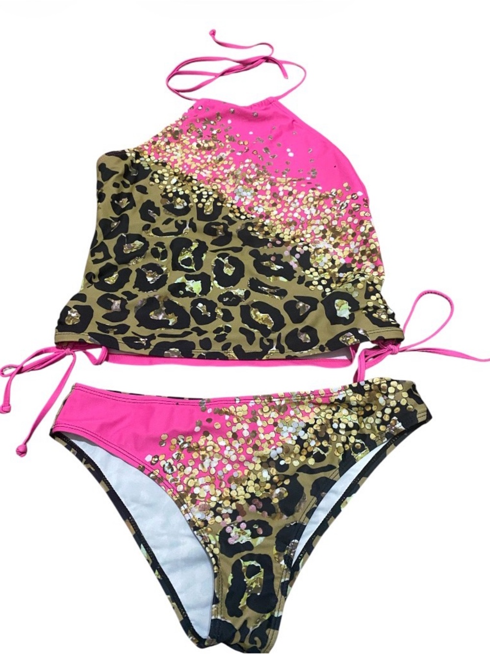 Leopard Print Two-Piece Swim Set